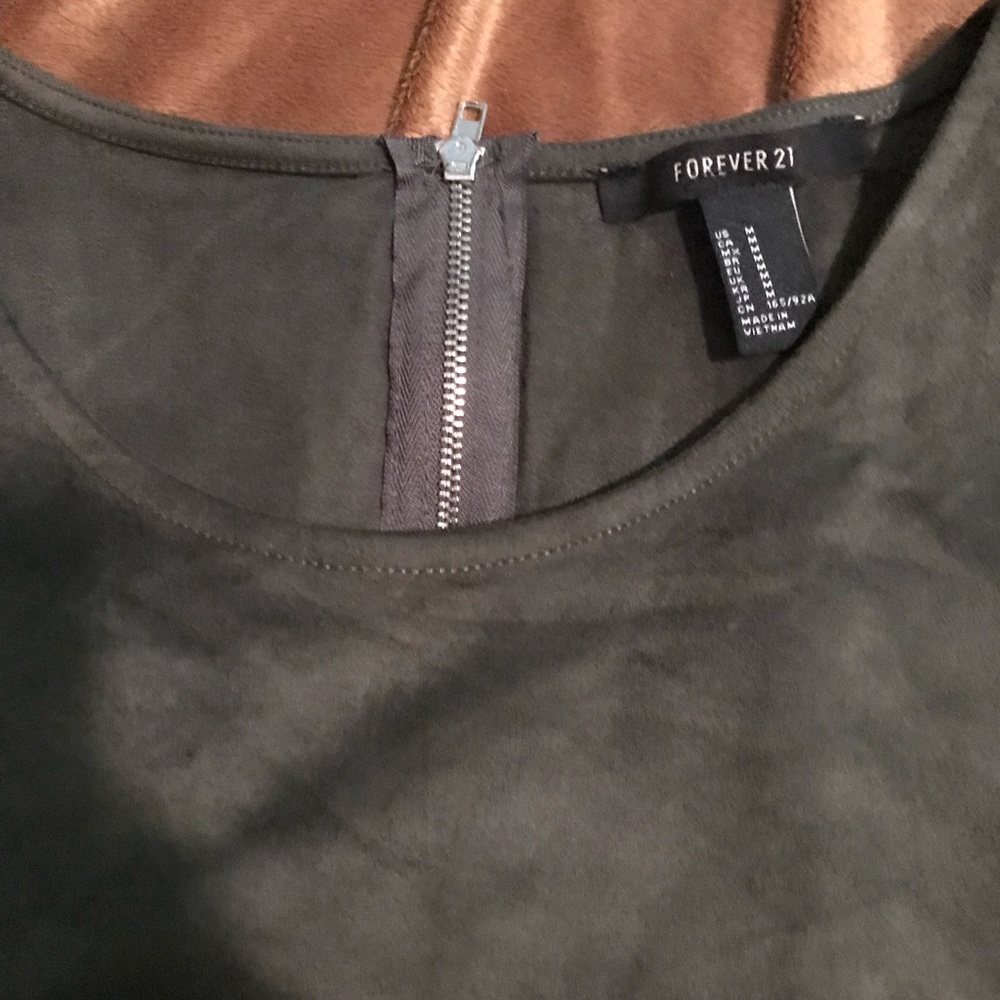 Army green suede dress